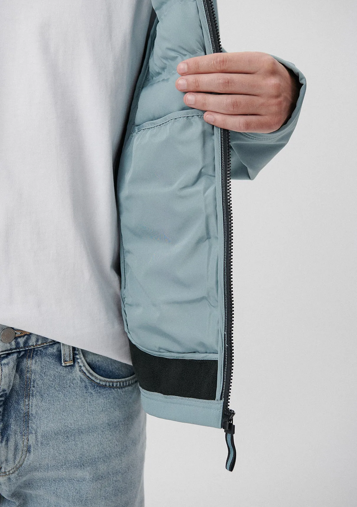 High Collar Green Puffer Jacket