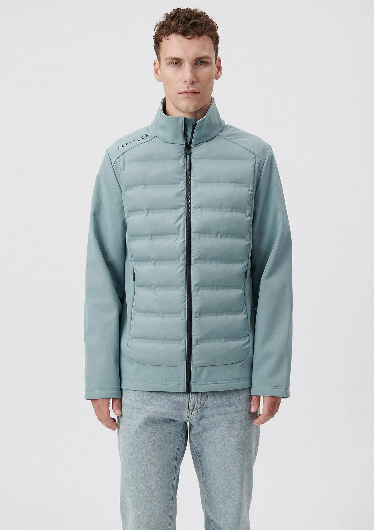 High Collar Green Puffer Jacket