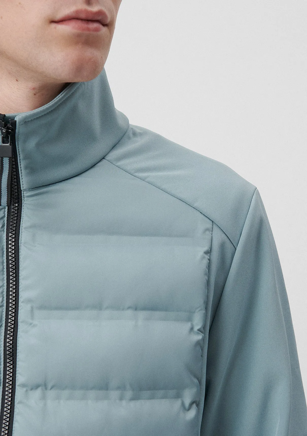 High Collar Green Puffer Jacket