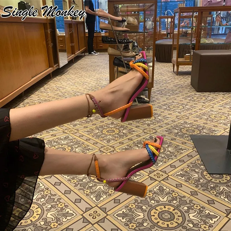 High Heels Rome Sandals Women Shoes Party Dress Slippers Designer 2023 Summer New Fad Pumps Shoes Slides Wedding Mujer Zapatos