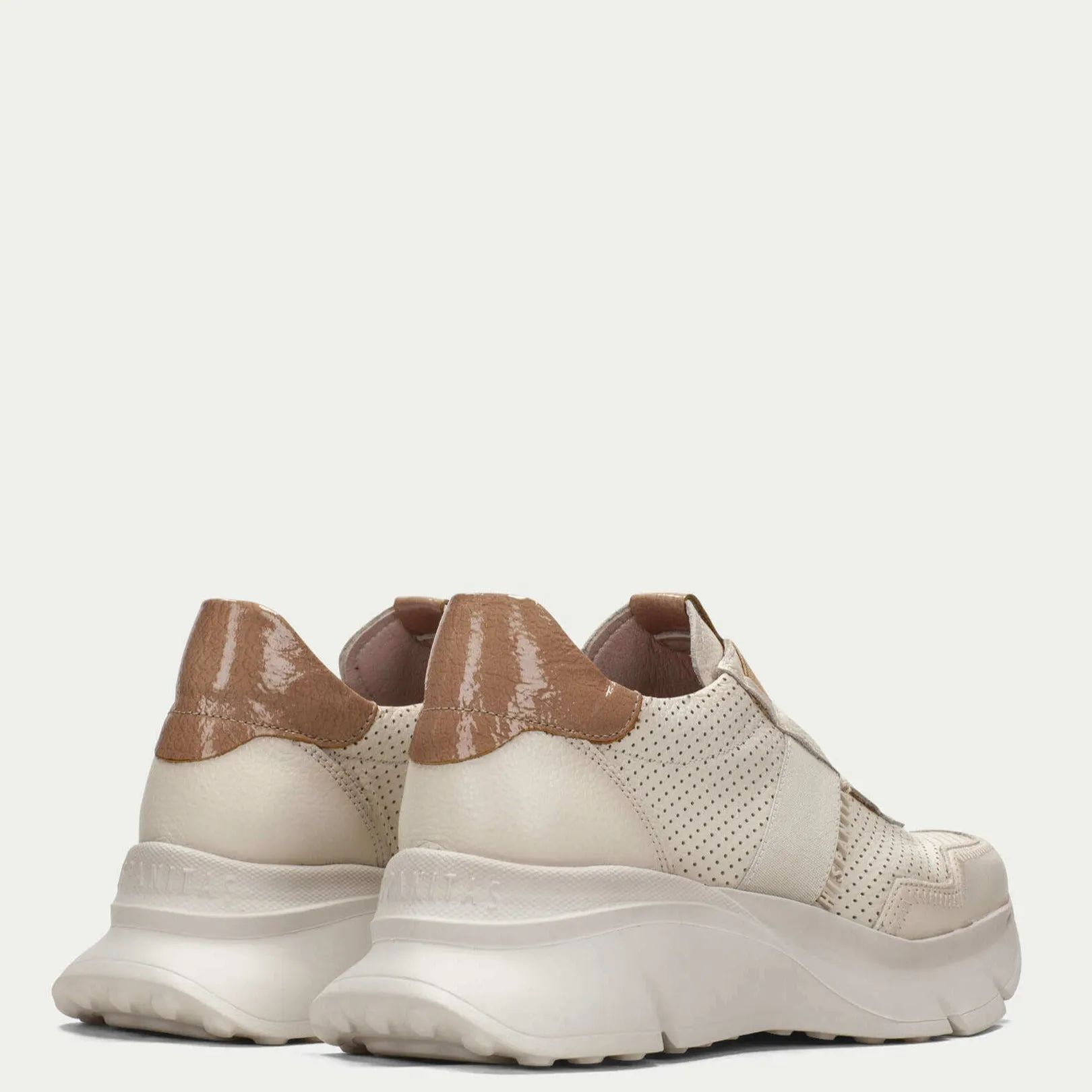 Hispanitas Natural & White Leather Slip On Chunky Sneakersj