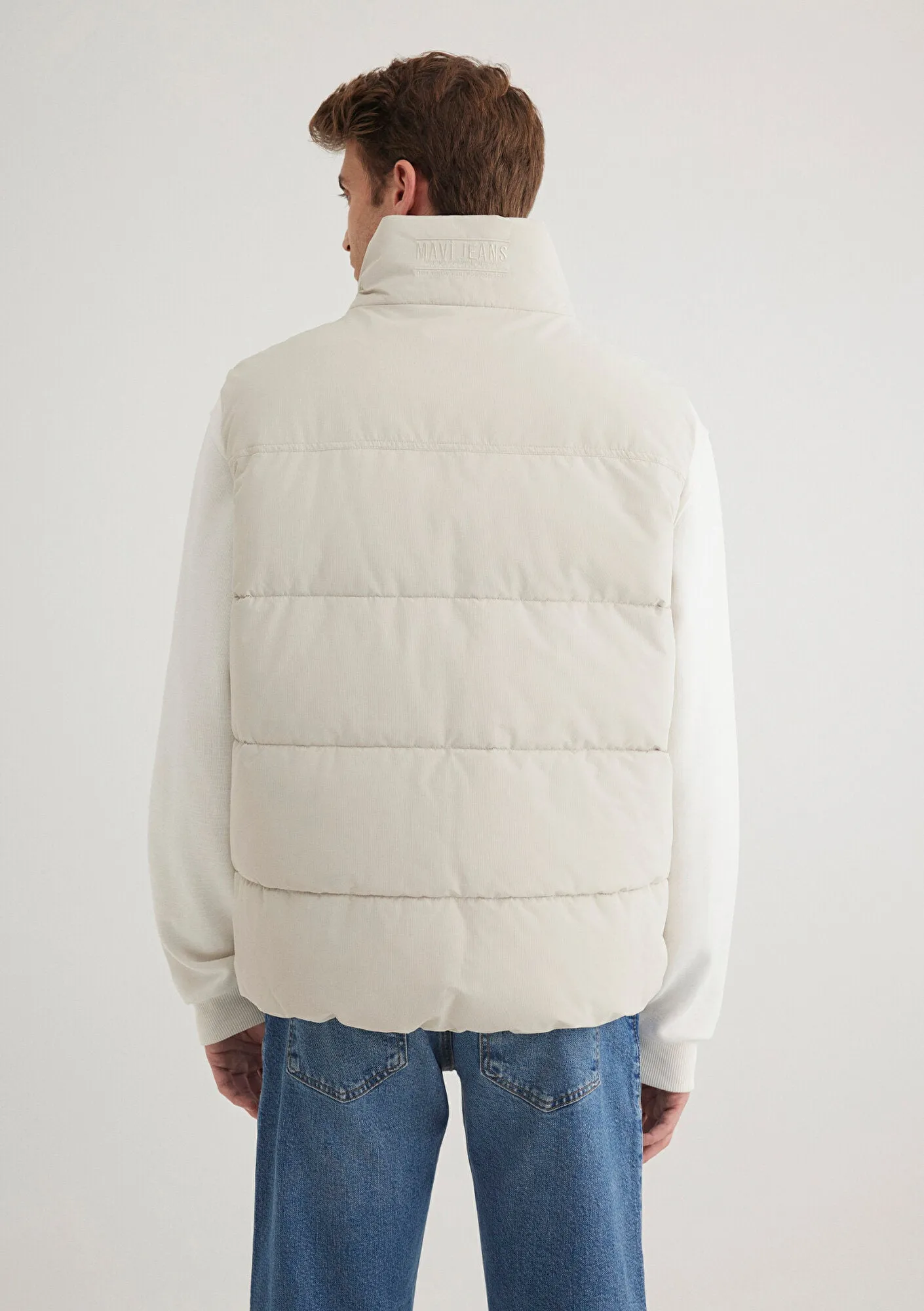 Hooded Ecru Puffer Jacket