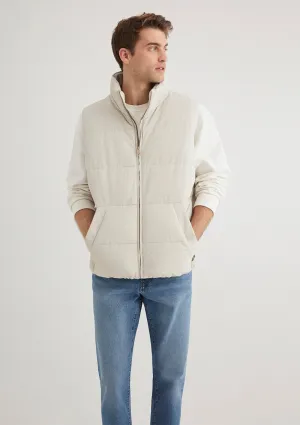 Hooded Ecru Puffer Jacket