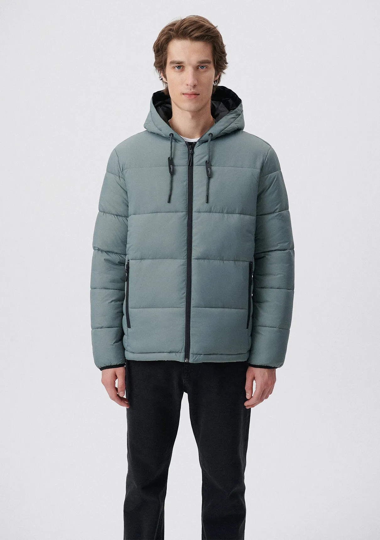 Hooded Green Puffer Jacket