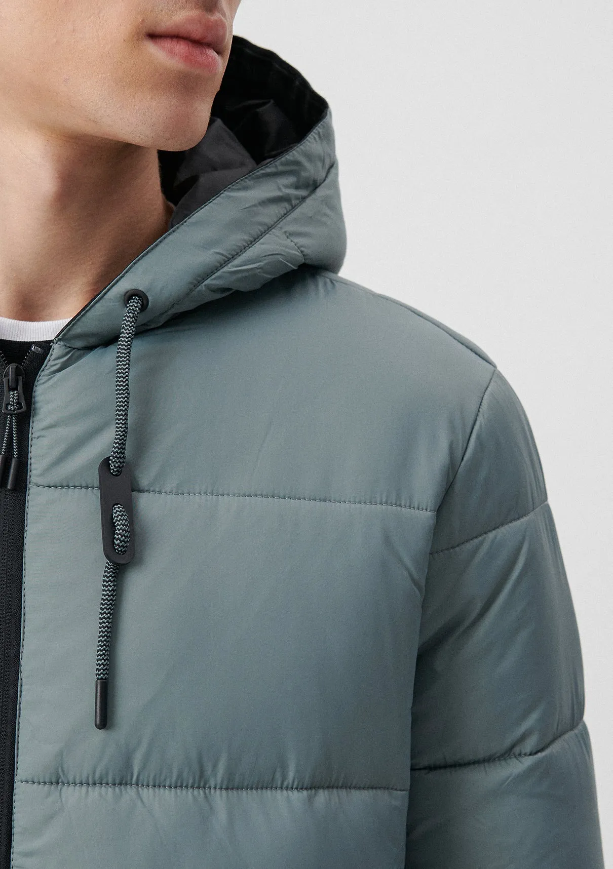 Hooded Green Puffer Jacket