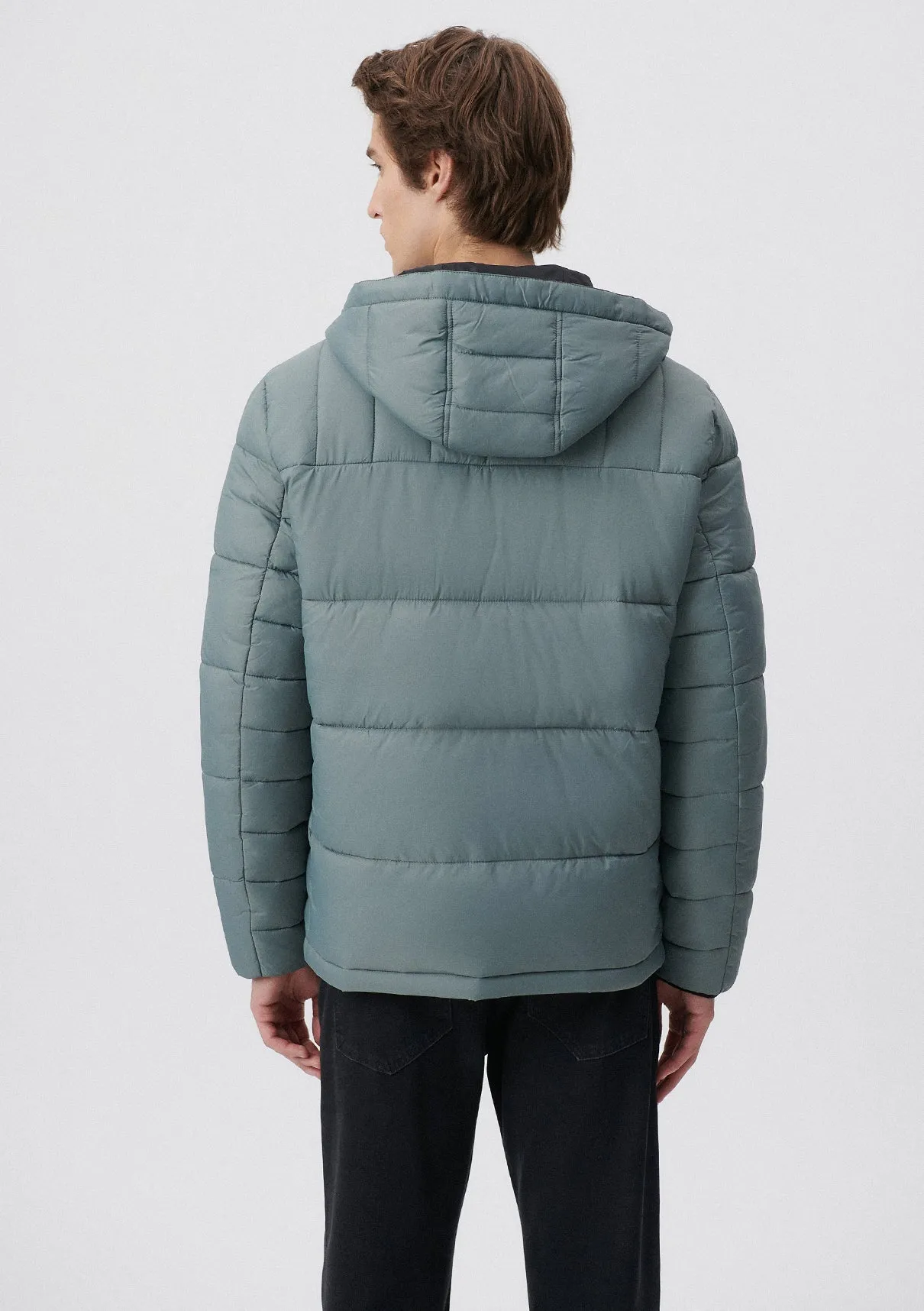 Hooded Green Puffer Jacket