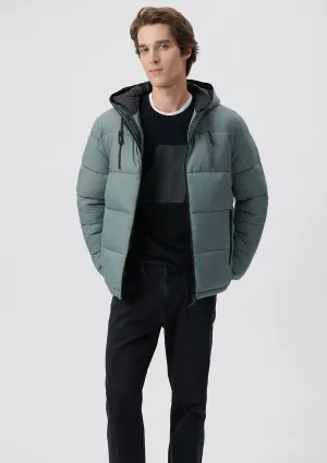 Hooded Green Puffer Jacket