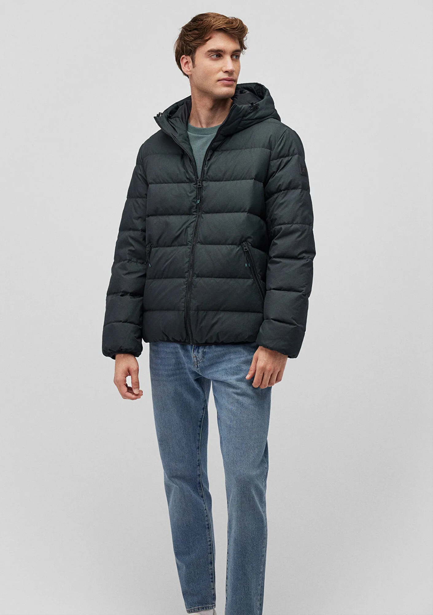 Hooded Green Puffer Jacket