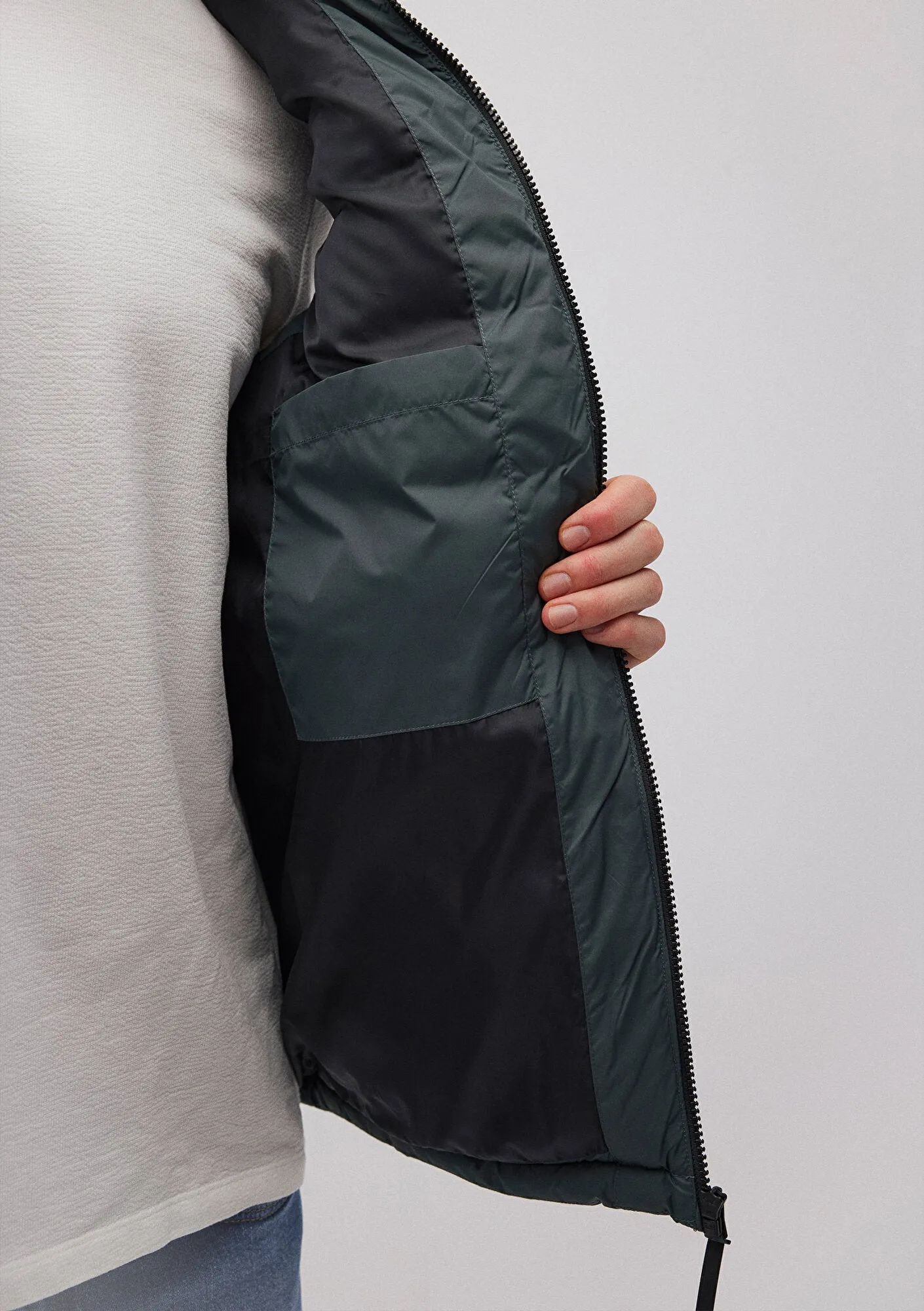 Hooded Green Puffer Vest
