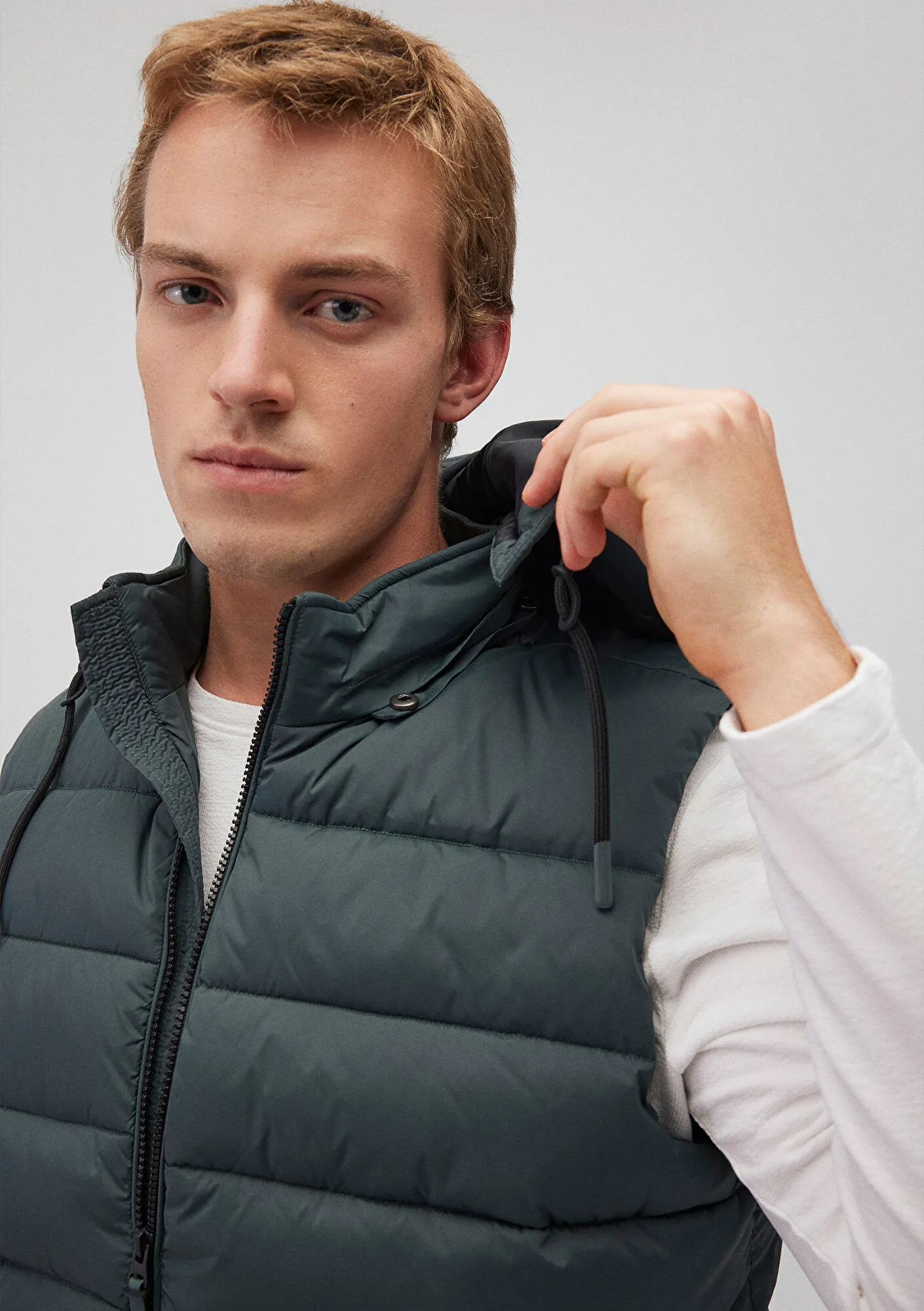 Hooded Green Puffer Vest