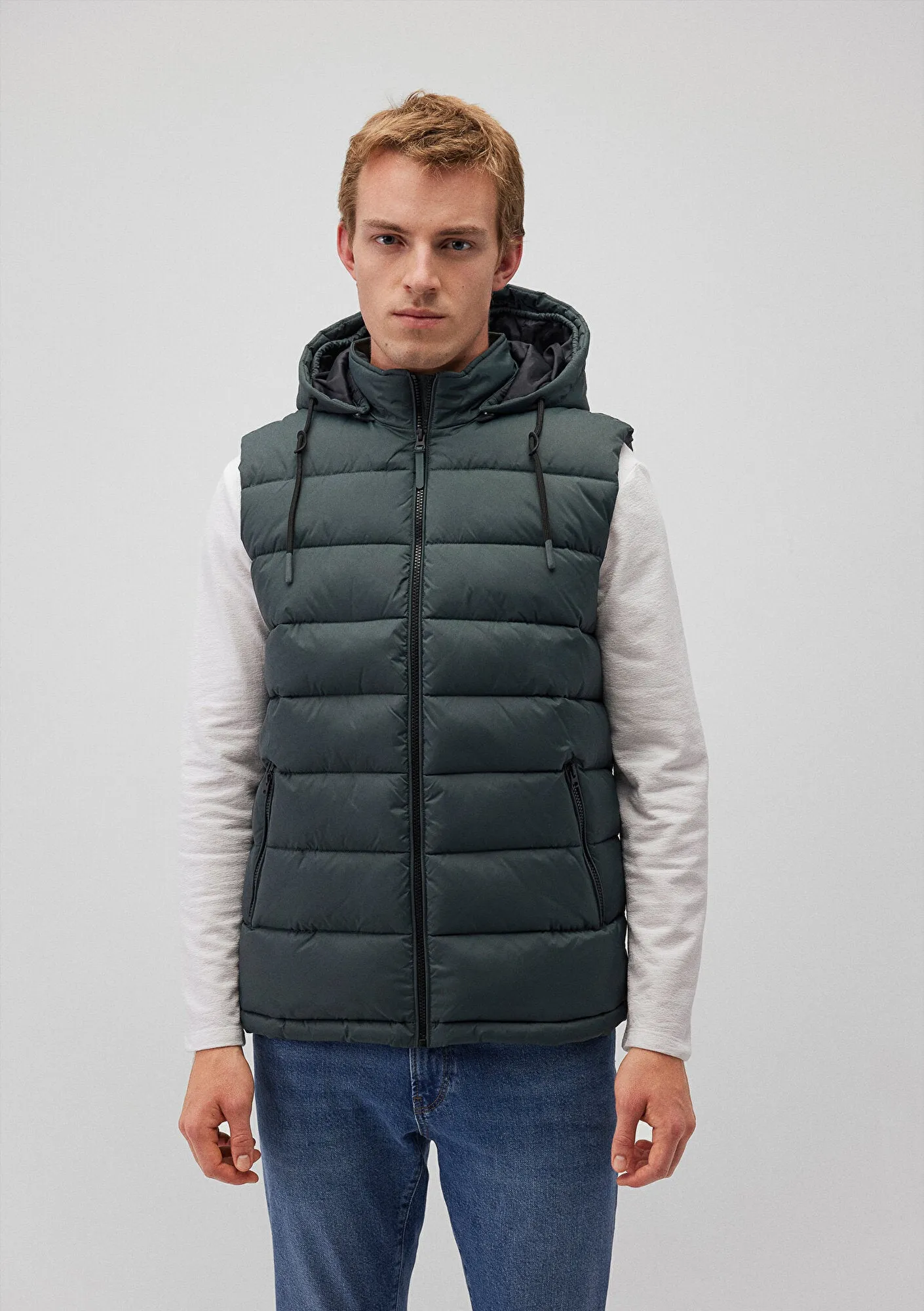 Hooded Green Puffer Vest
