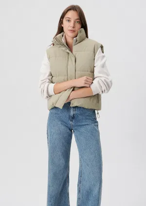 Hooded Green Puffer Vest