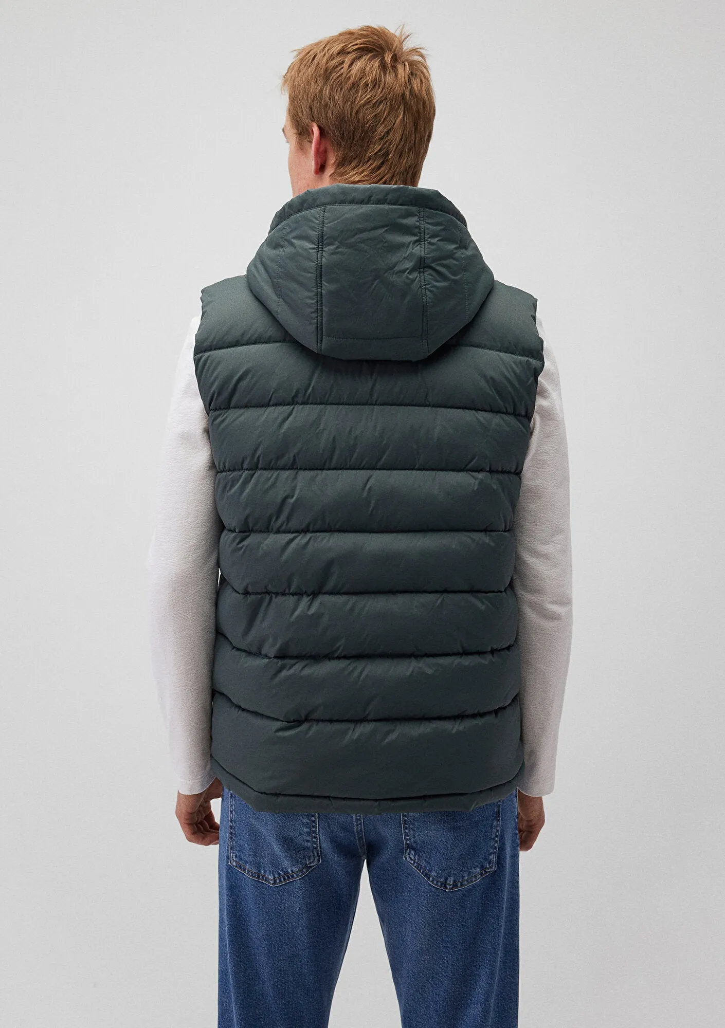 Hooded Green Puffer Vest