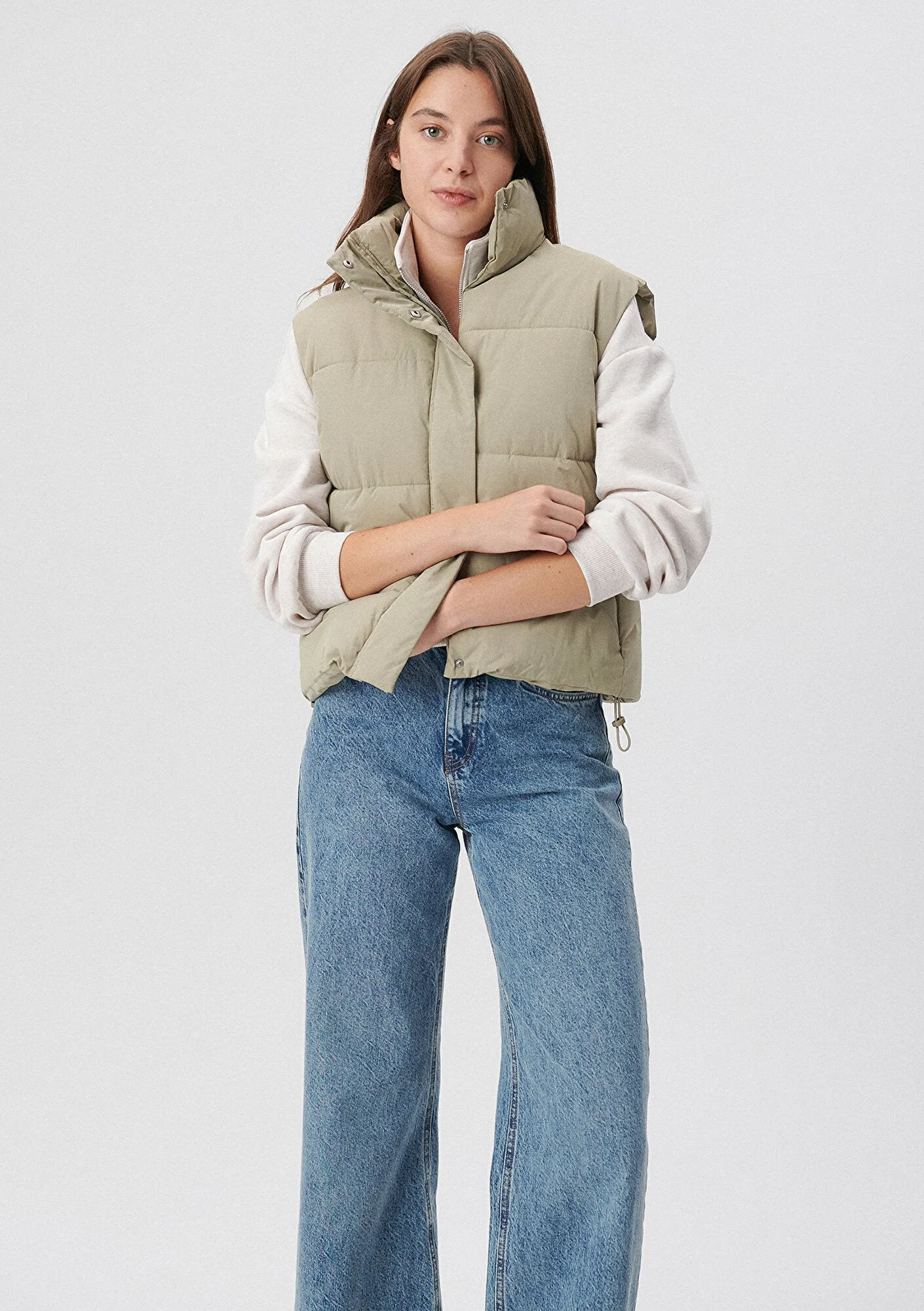 Hooded Green Puffer Vest