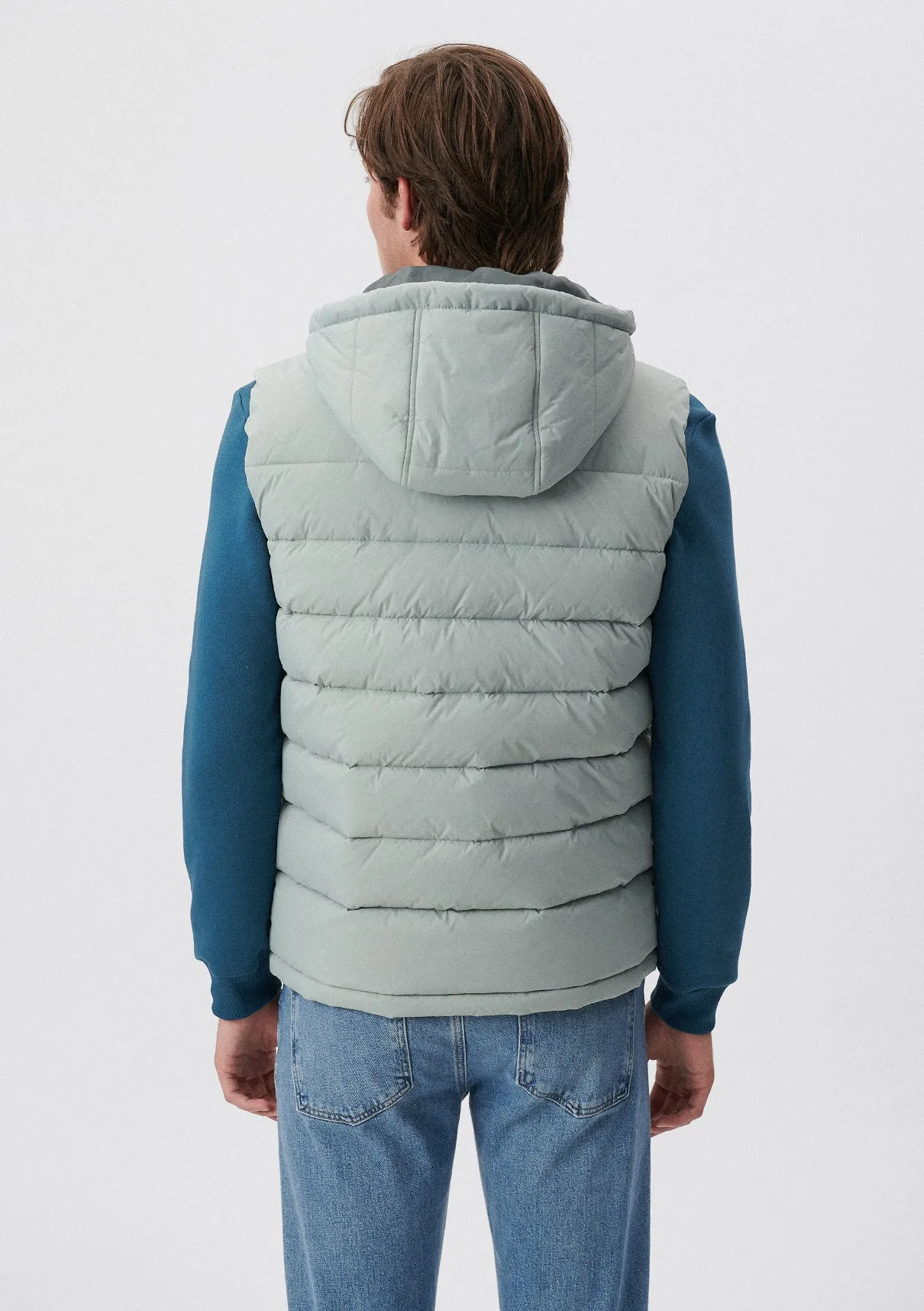 Hooded Grey Puffer Vest
