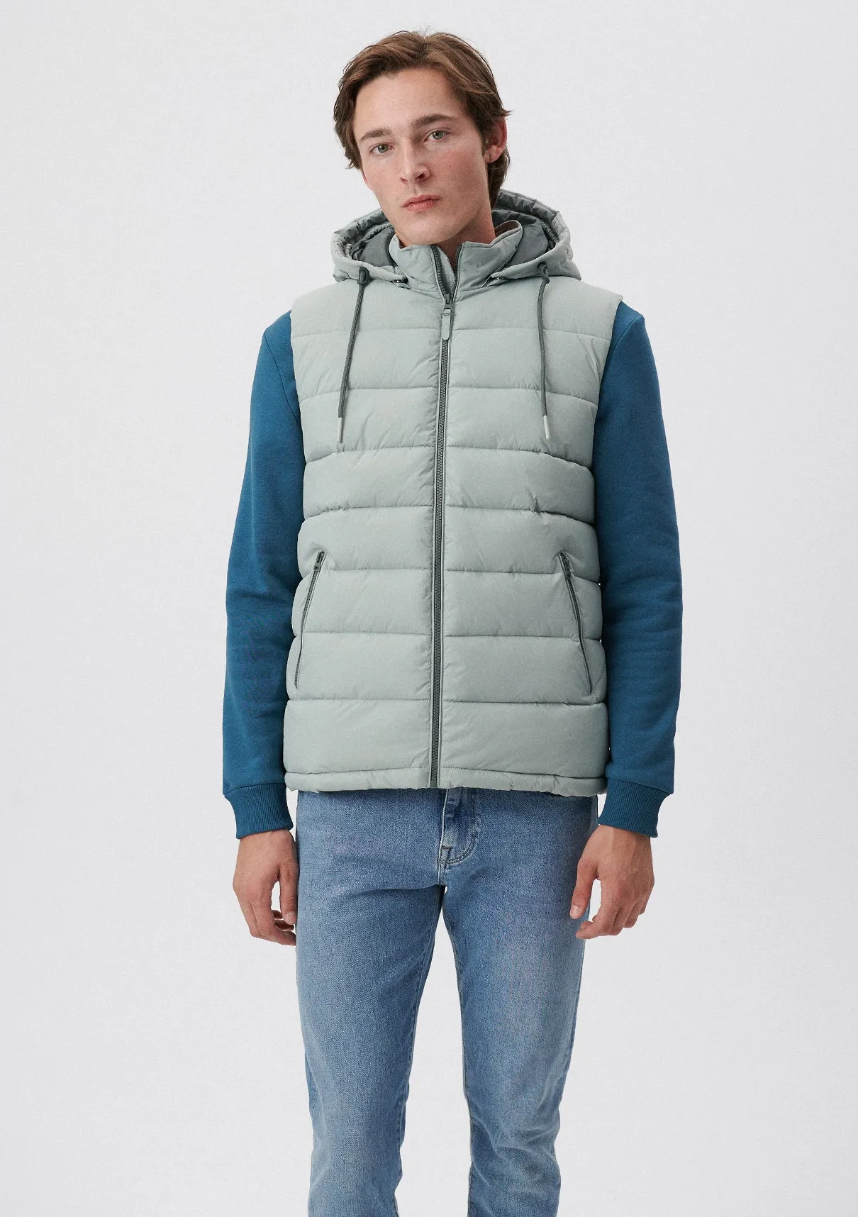 Hooded Grey Puffer Vest