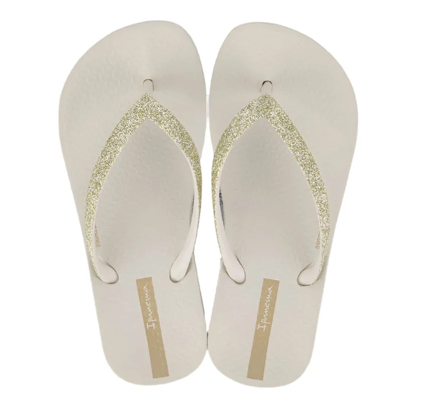 Ipanema Kid's Ana Sparkle Flip Flop - Beige / Glitter Beige