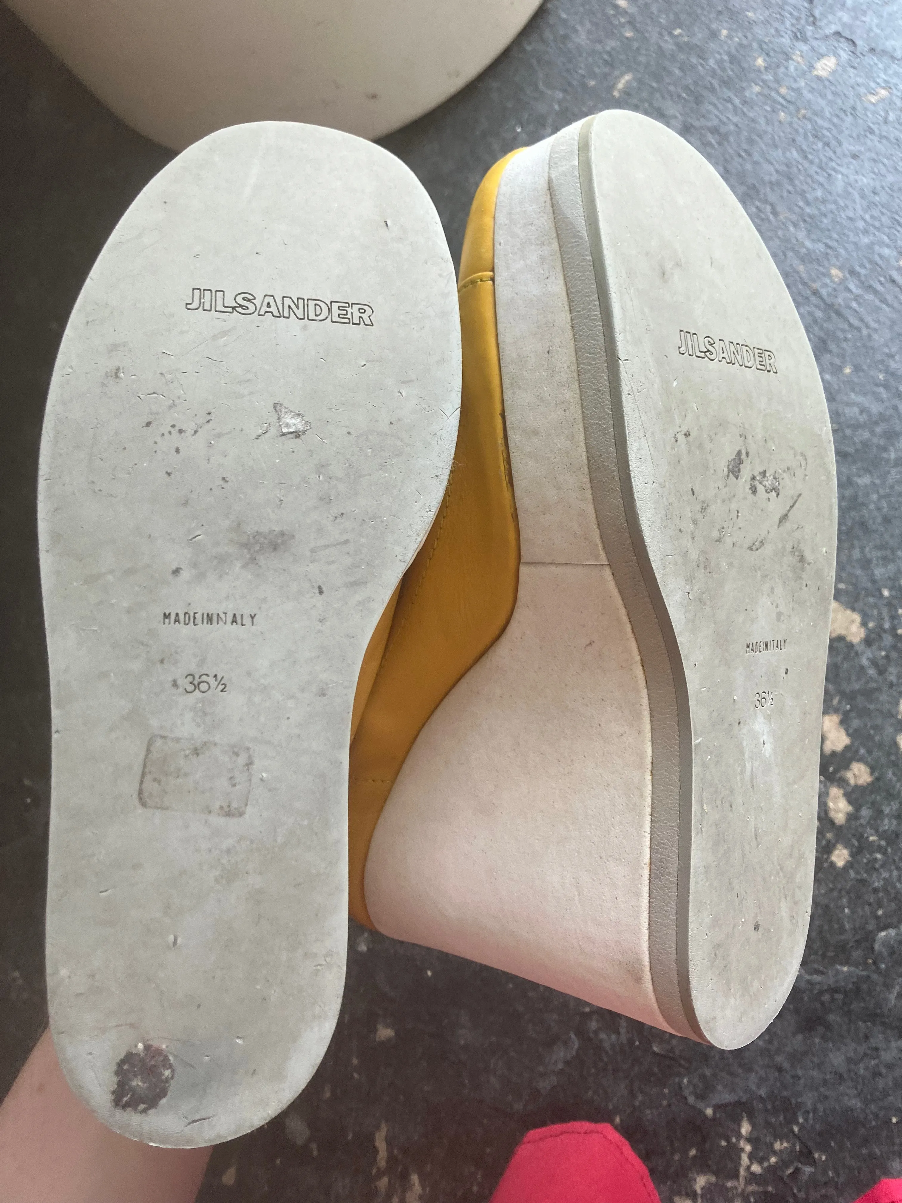Jil Sander Yellow Platform Lace Ups 6.5