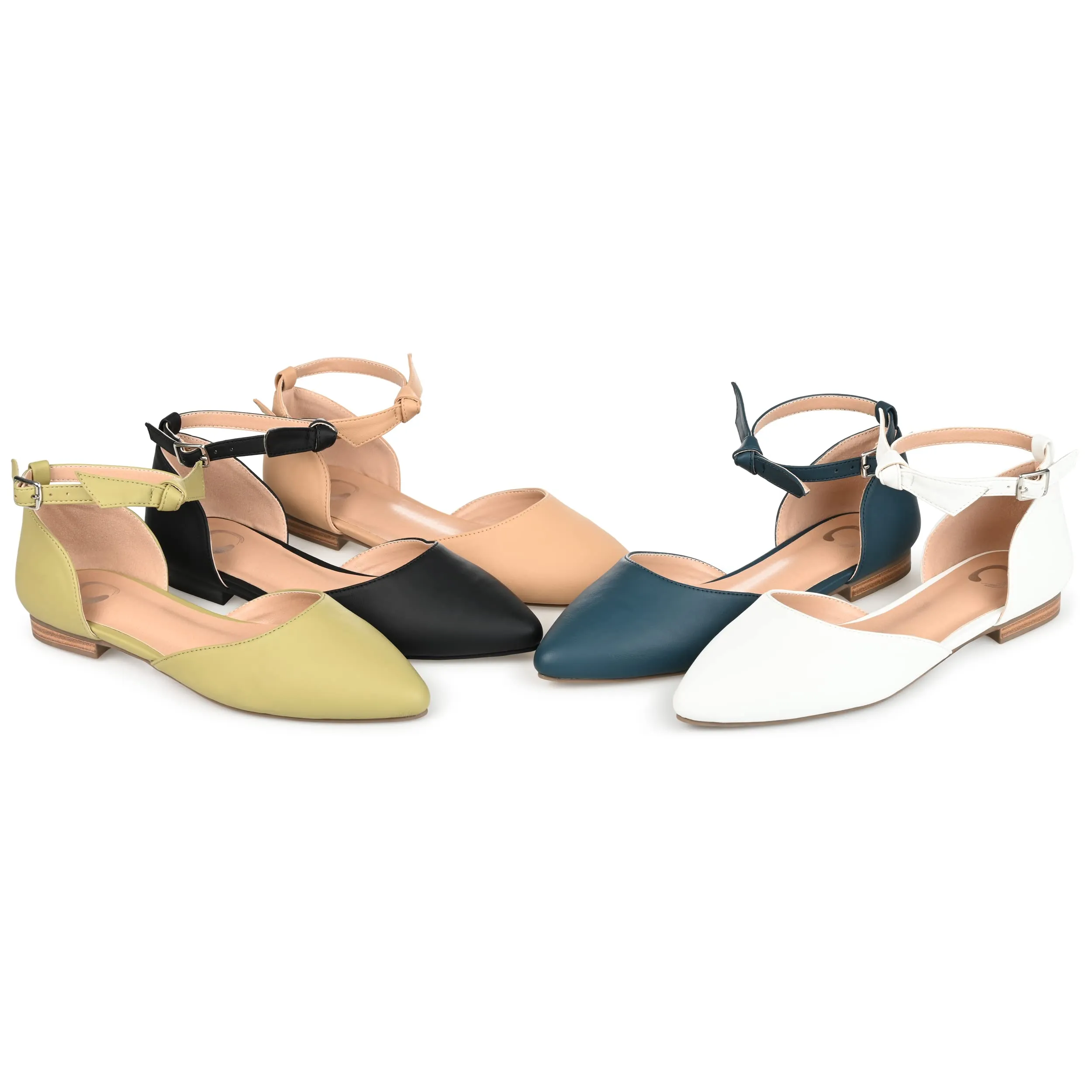 Journee Collection Womens Shoes Vielo Ballet Almond Toe Buckle Flats, Black - Size: 7.5 Wide