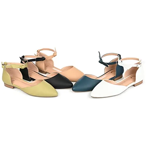 Journee Collection Womens Shoes Vielo Ballet Almond Toe Buckle Flats, Black - Size: 7.5 Wide