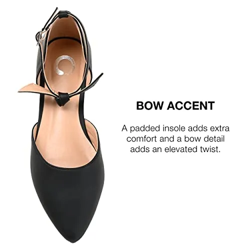 Journee Collection Womens Shoes Vielo Ballet Almond Toe Buckle Flats, Black - Size: 7.5 Wide