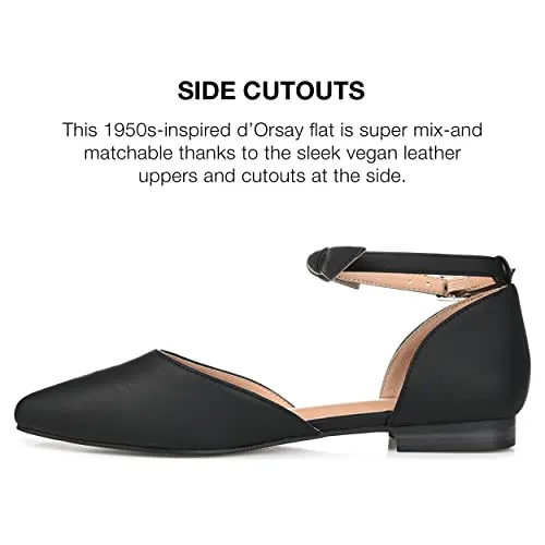 Journee Collection Womens Shoes Vielo Ballet Almond Toe Buckle Flats, Black - Size: 7.5 Wide