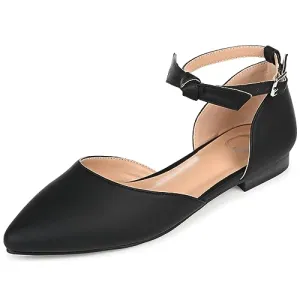 Journee Collection Womens Shoes Vielo Ballet Almond Toe Buckle Flats, Black - Size: 7.5 Wide