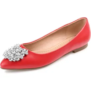 Journee Womens Renzo Slip On Pointed Toe Ballet Dress Flats