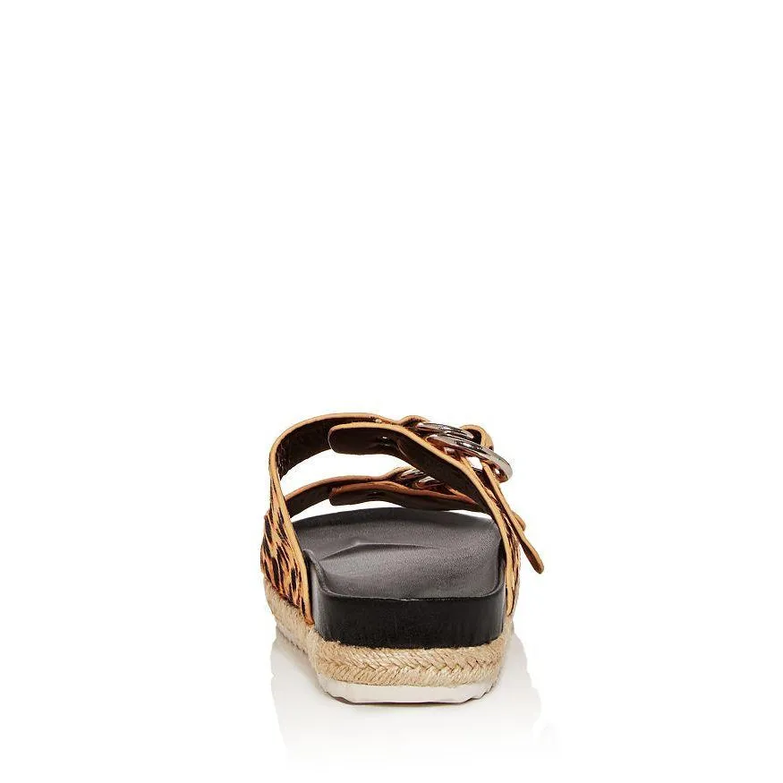 Kail Leopard Print Calf Hair Slide Sandals