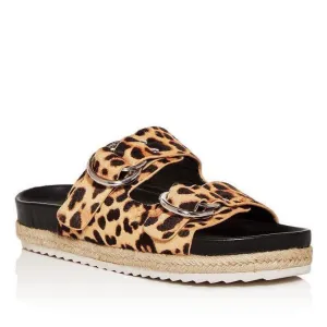 Kail Leopard Print Calf Hair Slide Sandals