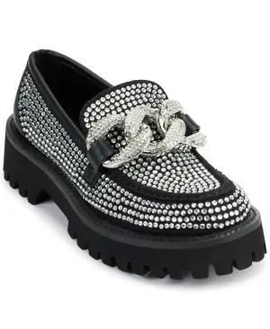 Karl Lagerfeld Paris Women's Giana-Slip On Shoe Loafer Flat, Clear/Black, 7