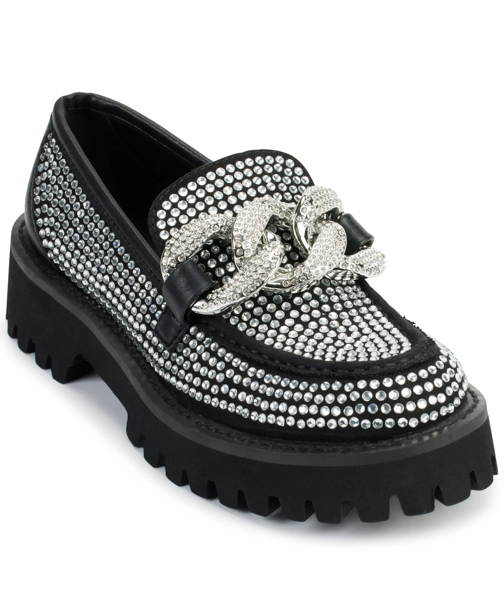 Karl Lagerfeld Paris Women's Giana-Slip On Shoe Loafer Flat, Clear/Black, 7