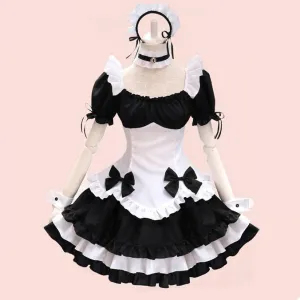Kawaii Bow Black White Maid outfit