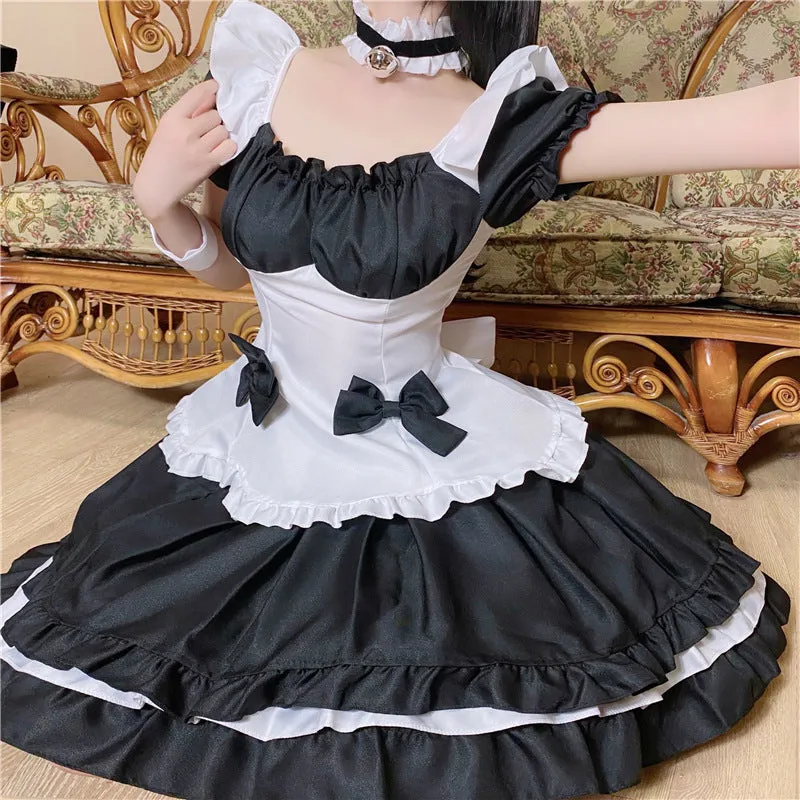 Kawaii Bow Black White Maid outfit
