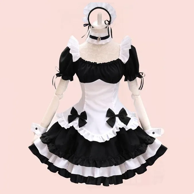 Kawaii Bow Black White Maid outfit