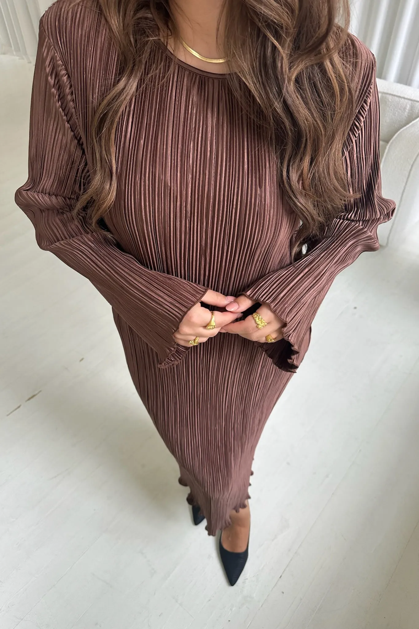 KellyIC Lang Kjole - Brun