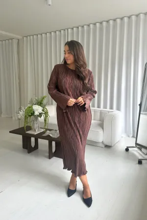 KellyIC Lang Kjole - Brun