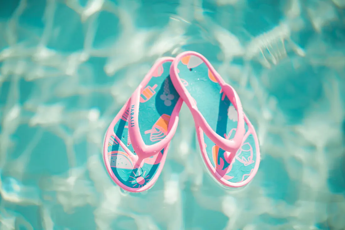 Kids Pool Flip-flops- Tonga 500 Print- Beach