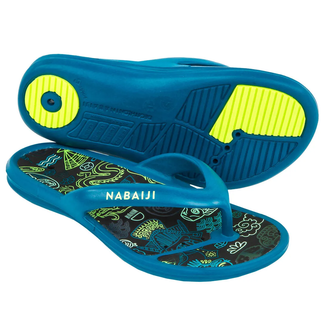 Kids Pool Flip-flops- Tonga 500 Print- Beach