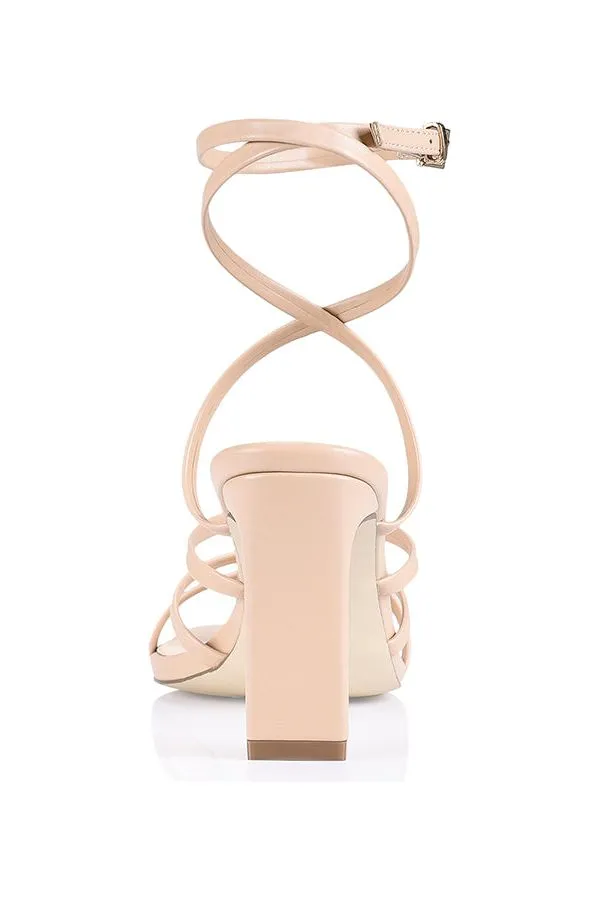 Kindred Strappy Block Heels Nude