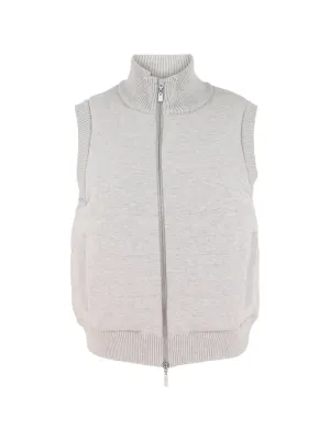 Kinross Quilted Zip Vest in Pebble