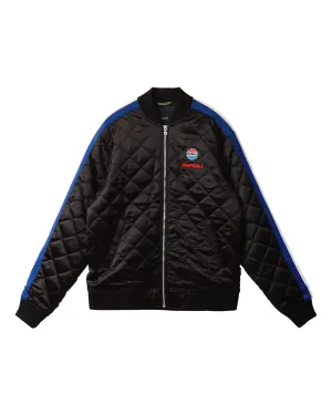 Konus Men's Quilted Satin Jacket in Black