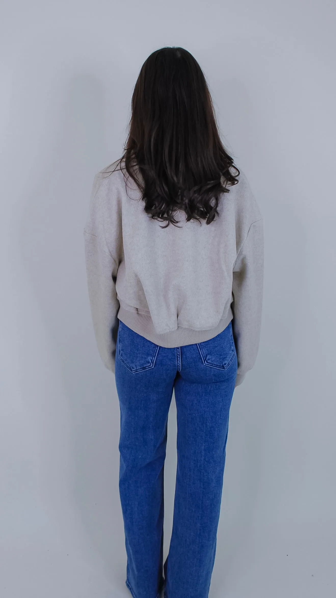 Kourtney Oatmeal Bomber Jacket