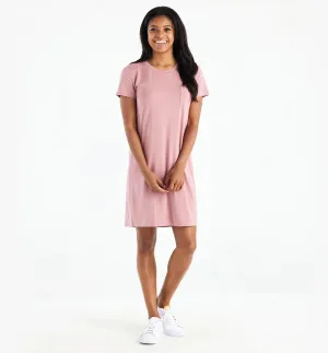 LADIES FREE FLY BAMBOO FLEX POCKET DRESS - ASH ROSE