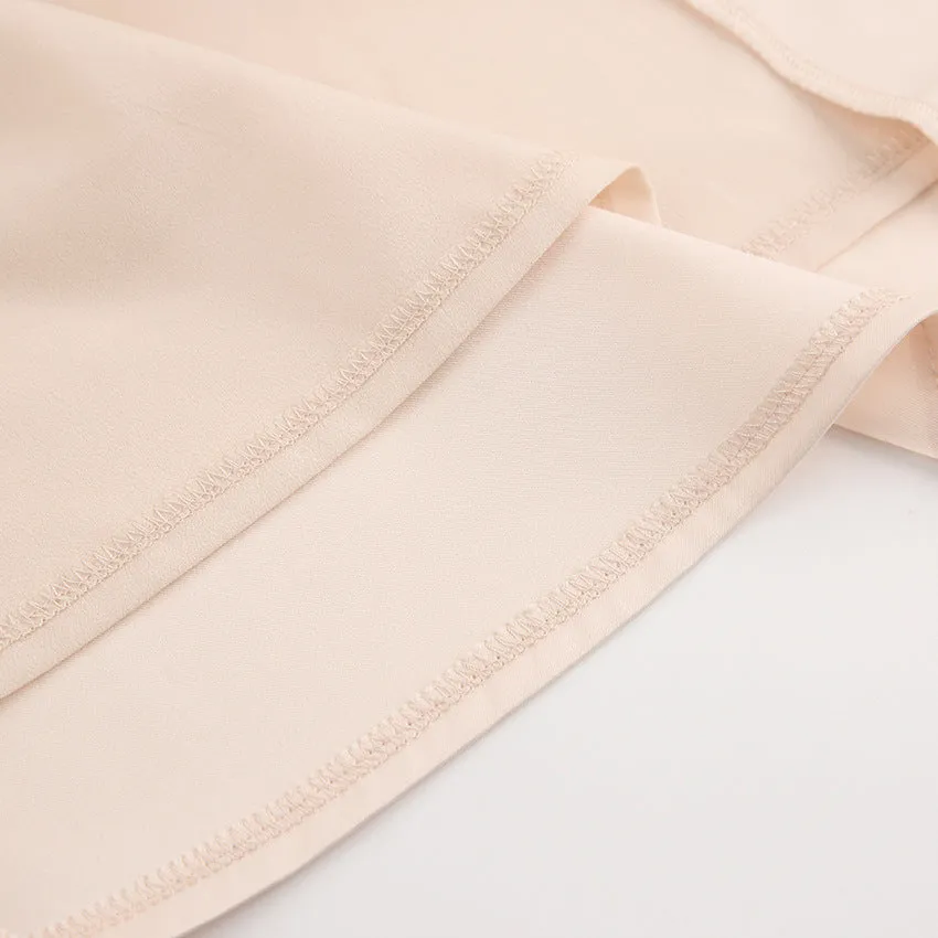 Lantern Bubble Sleeve Satin Midi Dresses