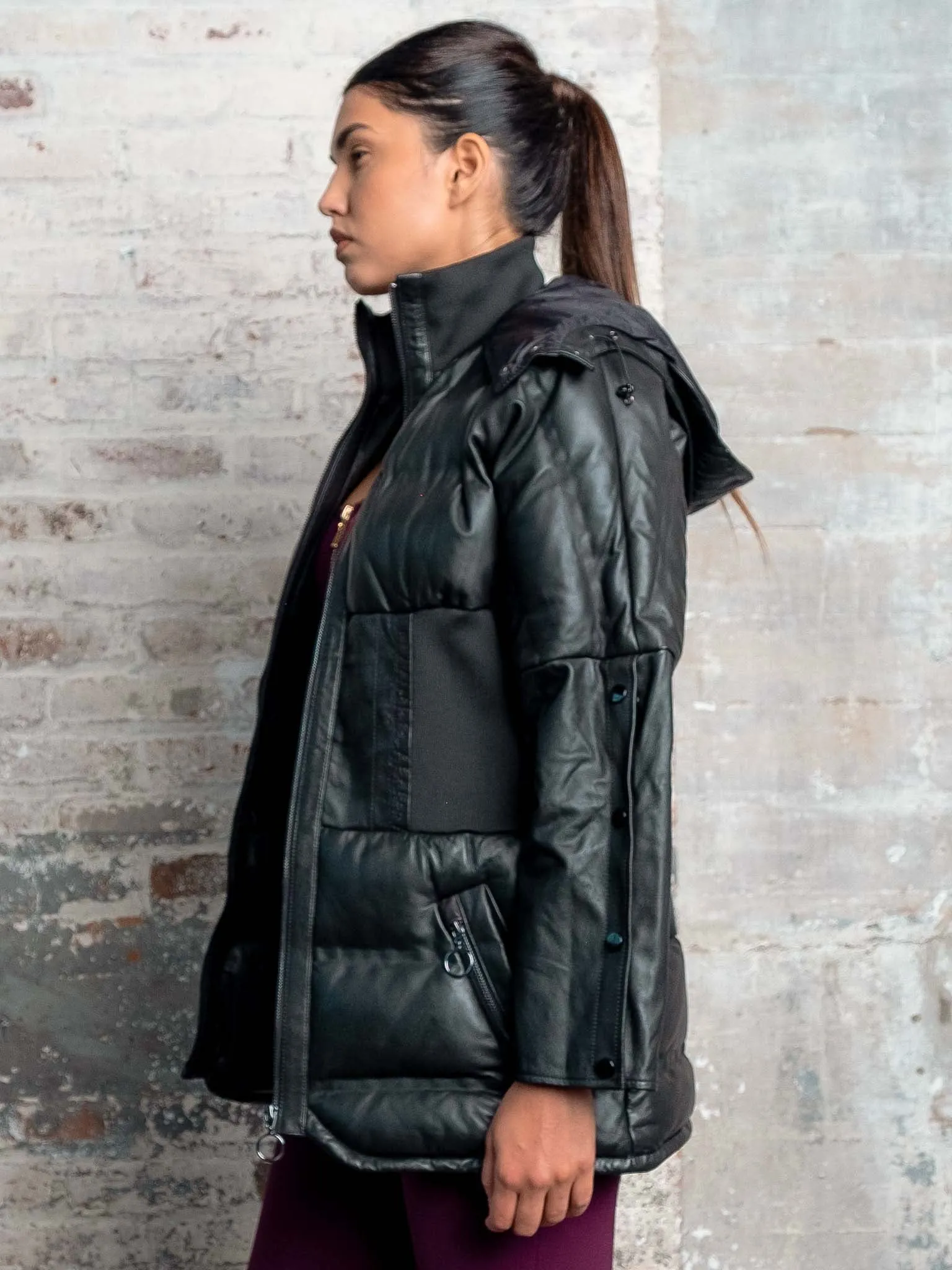 Leather Neurowave Puffer