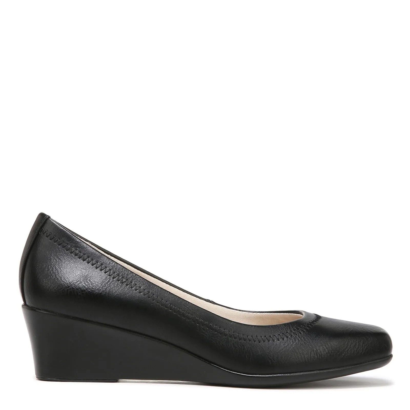 LifeStride Women's Groovy Wedge Pump, Black, 7 W US