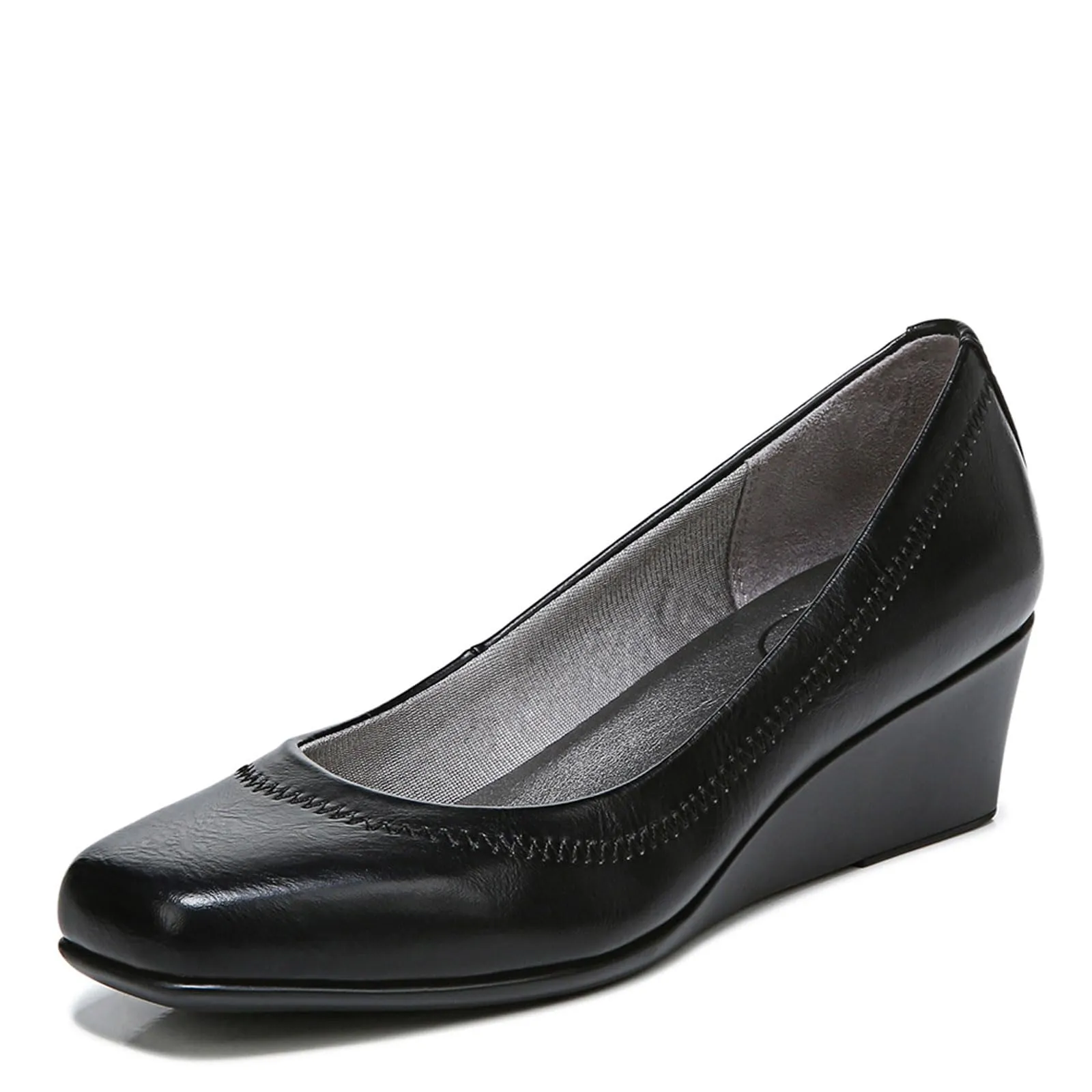 LifeStride Women's Groovy Wedge Pump, Black, 7 W US