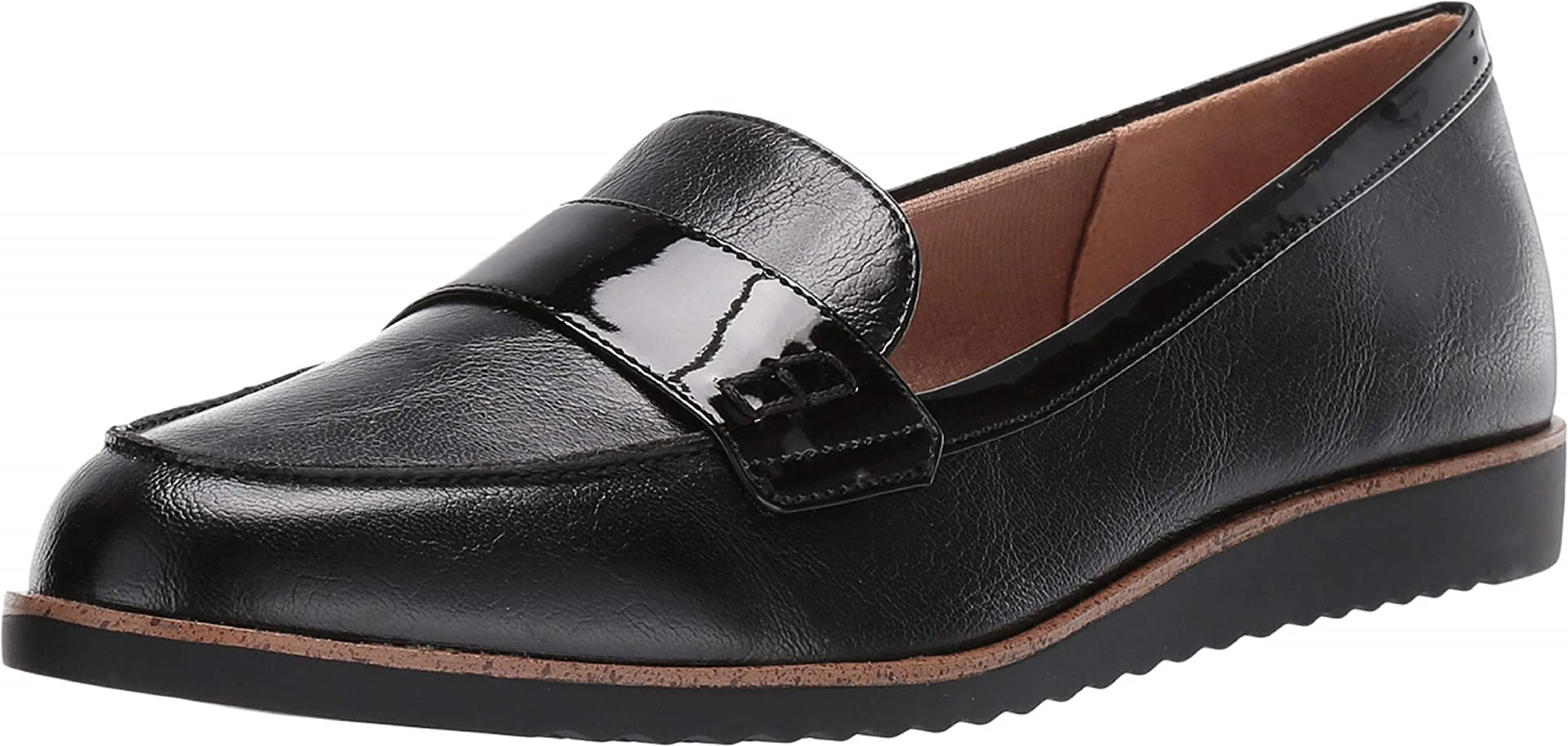 LifeStride Womens Zee Loafer, Black, 7.5 US