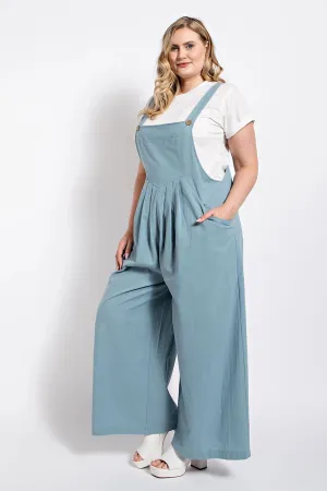Light Blue Pintuck detail overall with side pockets